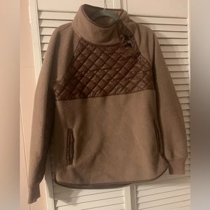 Abercrombie and Fitch Brown Leather Chest Pullover Sweater